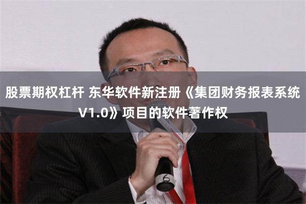 股票期权杠杆 东华软件新注册《集团财务报表系统V1.0》项目的软件著作权