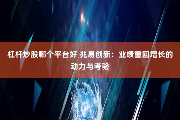 杠杆炒股哪个平台好 兆易创新：业绩重回增长的动力与考验