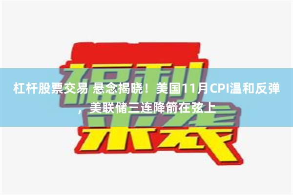 杠杆股票交易 悬念揭晓！美国11月CPI温和反弹，美联储三连降箭在弦上